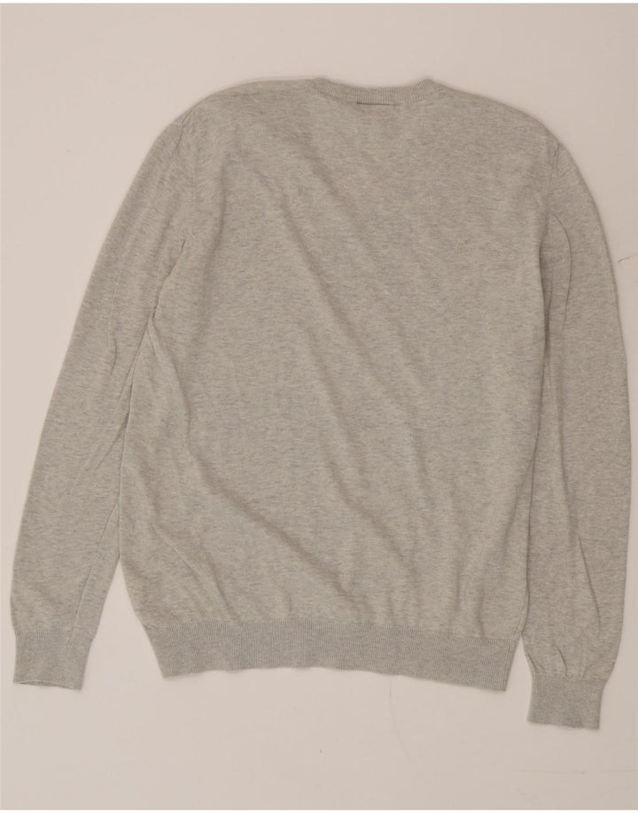 Lacoste Pull col V pour homme Taille 5 Grand coton moucheté gris