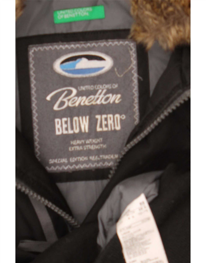 Benetton Veste matelassée à capuche pour hommes IT 50 Large Noir