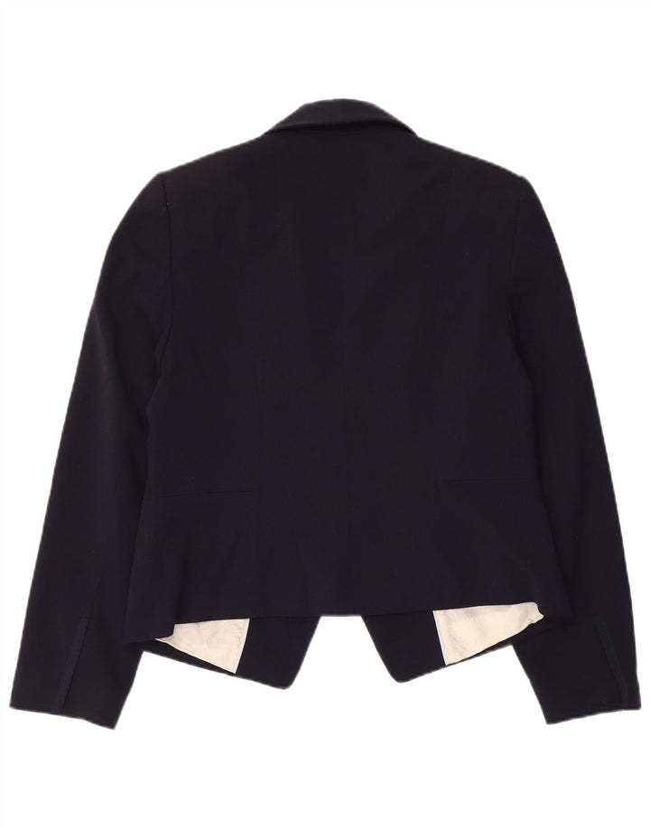 Marks & Spencer Veste Blazer Femme UK 12 Medium Bleu Marine Polyester