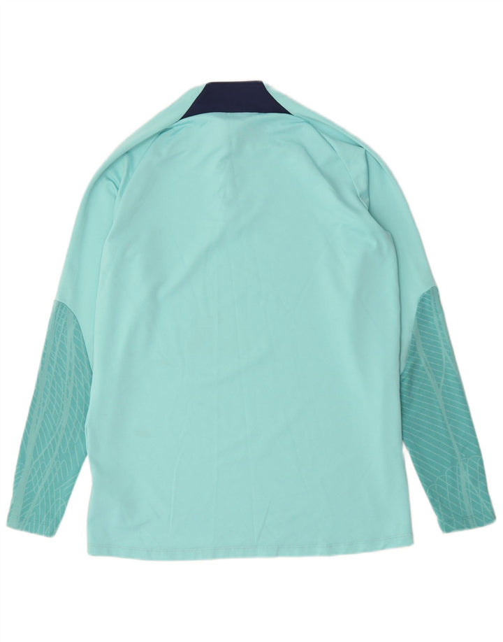 Nike Femme Dri Fit Zip Neck Pull Survêtement Top UK 16 Large Turquoise