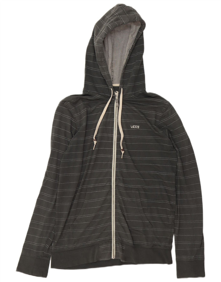 Vans Pull à capuche zippé pour homme en coton rayé gris petit