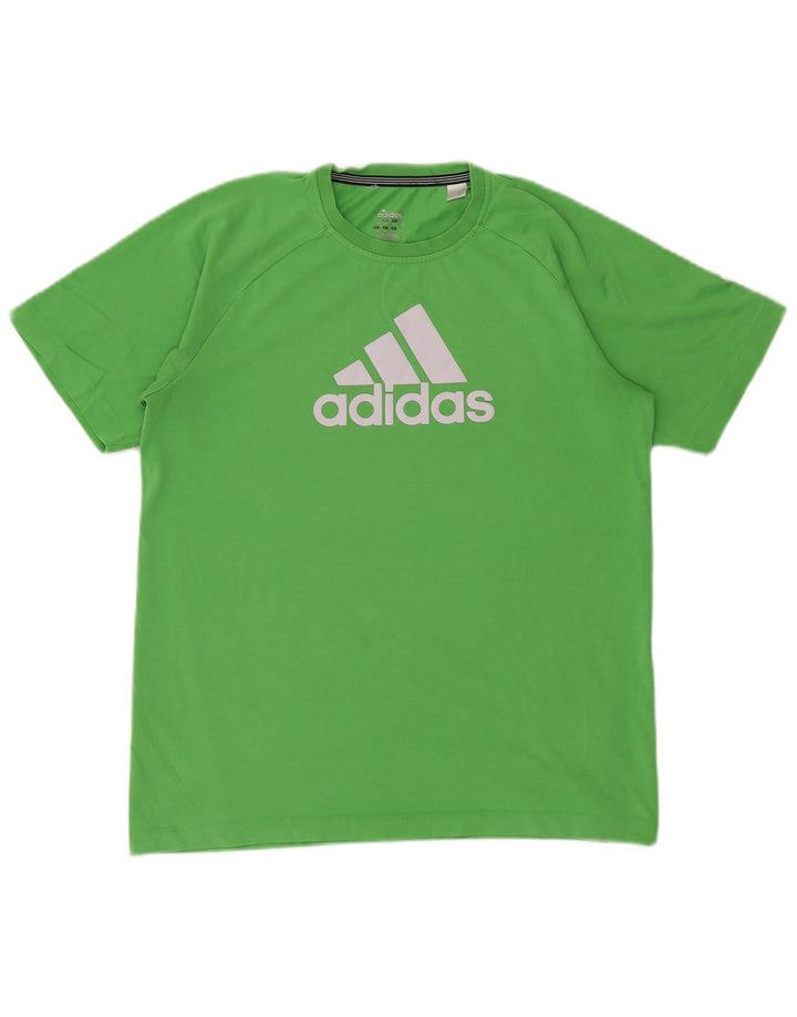 ADIDAS Garçon Climalite Graphic T-Shirt Top 15-16 ans Vert Coton