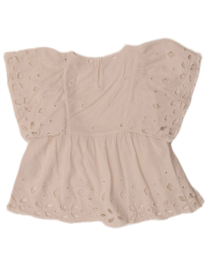 Zara Blouse Fille 6-7 ans Blanc Coton