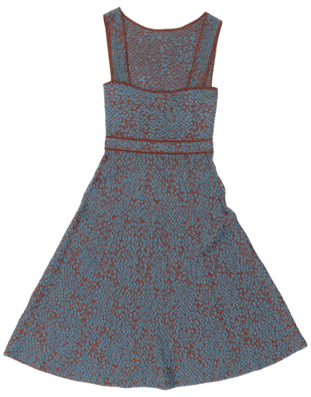 Missoni Femme Robe Trapèze Sans Manches IT 42 Bleu Moyen Tacheté Polyamide