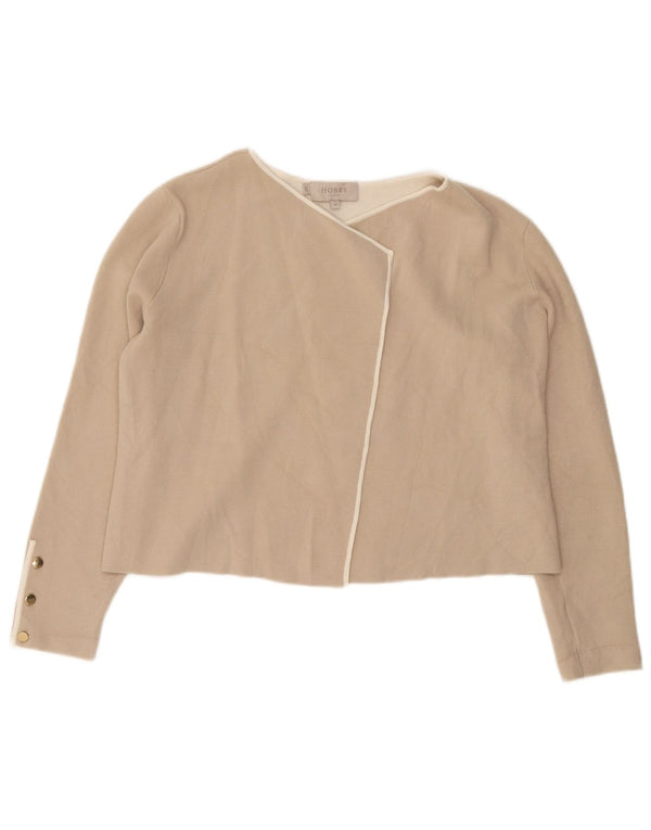 Hobbs Pull Cardigan Ouvert Femme UK 44 Viscose Beige Moyen
