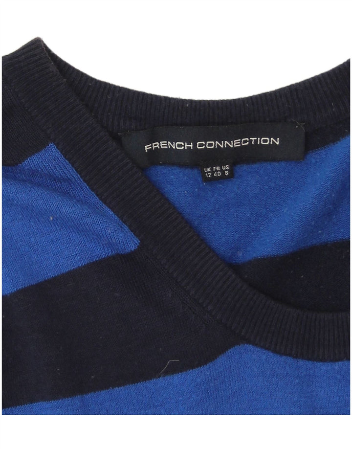 French Connection Robe pull pour femme UK 44 Bleu moyen rayé