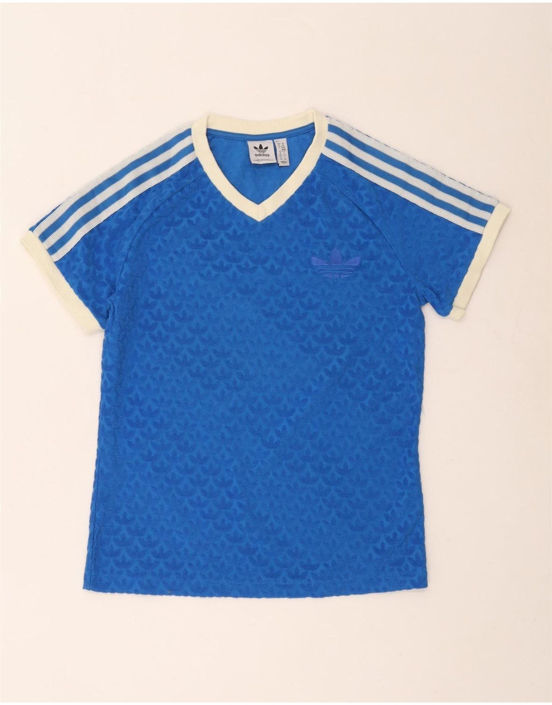 Adidas T-shirt graphique pour femme UK 14 Bleu moyen Coton