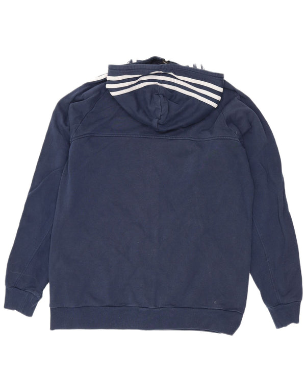 Adidas Pull à capuche zippé pour garçon 15-16 ans Bleu marine Coton Sports