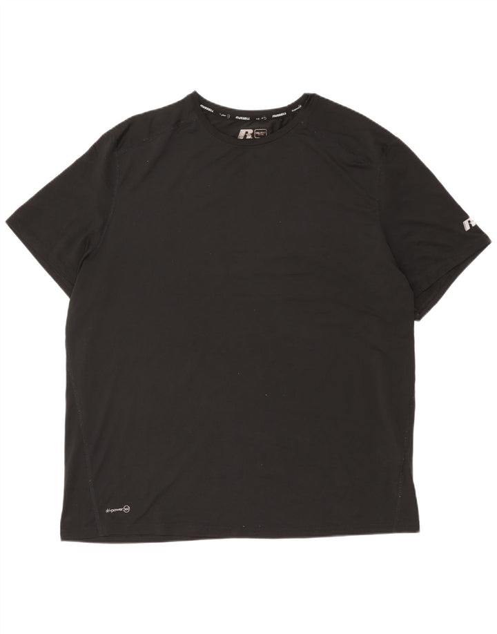 Russell Athletic T-shirt Dri-Power pour homme en polyester noir 2XL