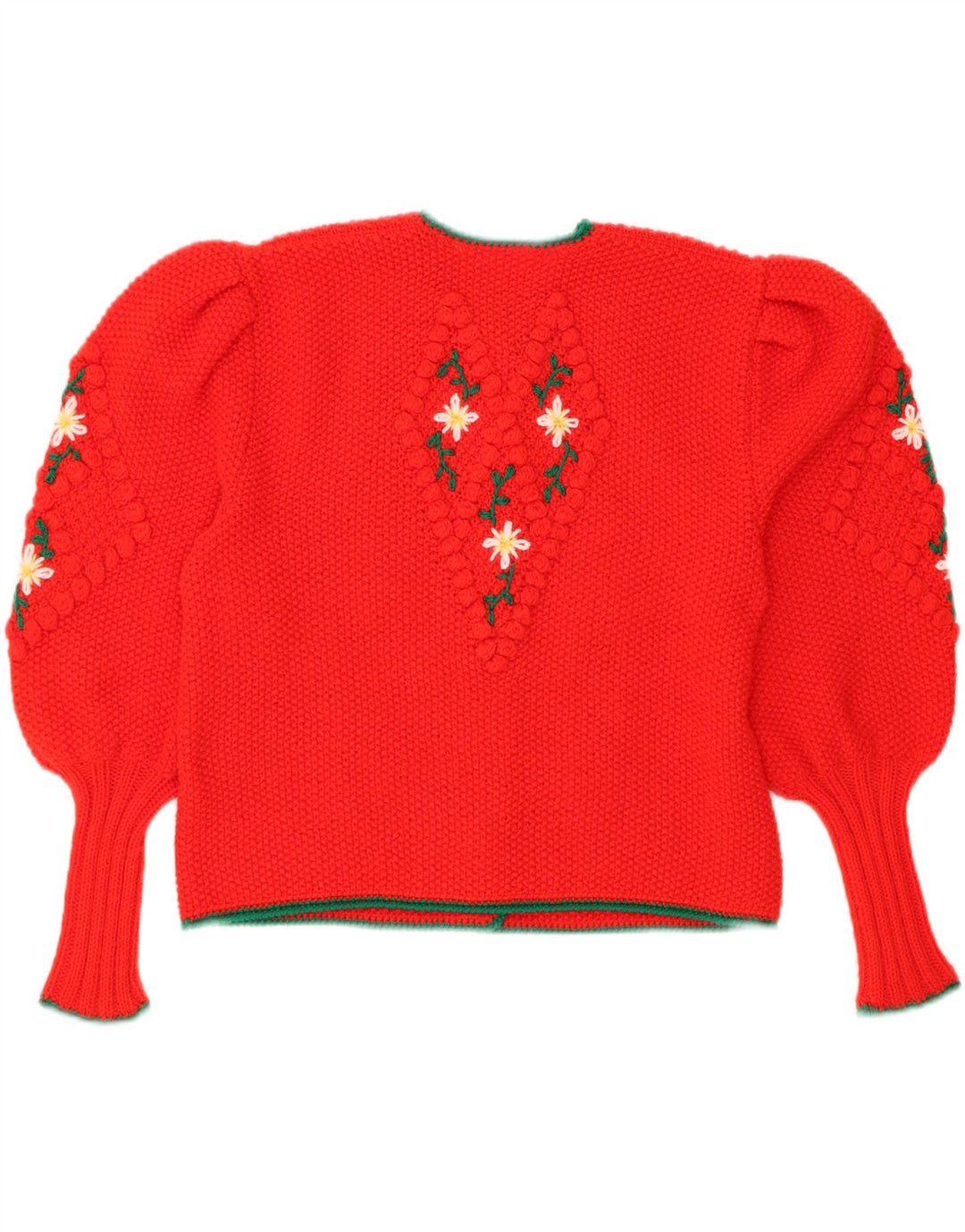 vintage Femme Cardigan Pull UK 14 Grand Rouge