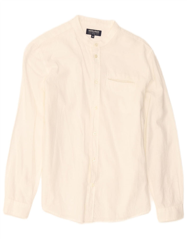 Woolrich Chemise Femme UK 12 Coton Blanc Moyen