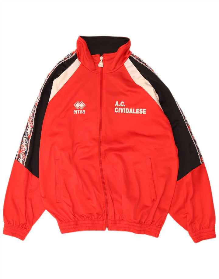 Errea Mens Graphic Full Survêtement Large Rouge Colourblock Polyester