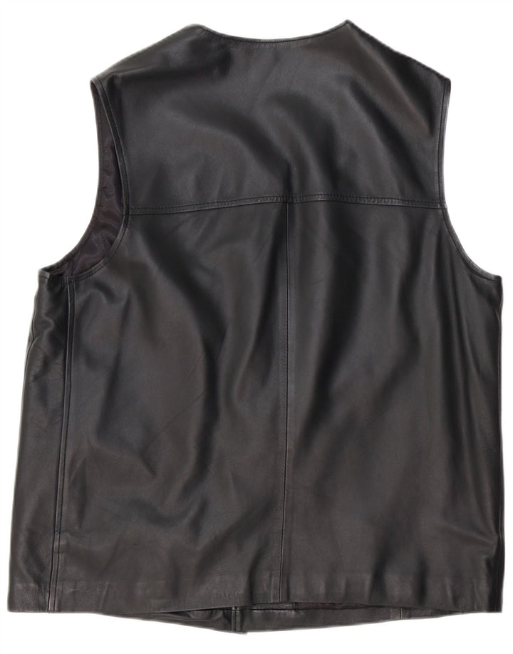 gilet en cuir homme vintage grand cuir noir