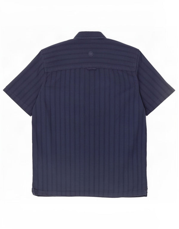 Chemise à manches courtes homme Fat Face XL coton rayé bleu marine