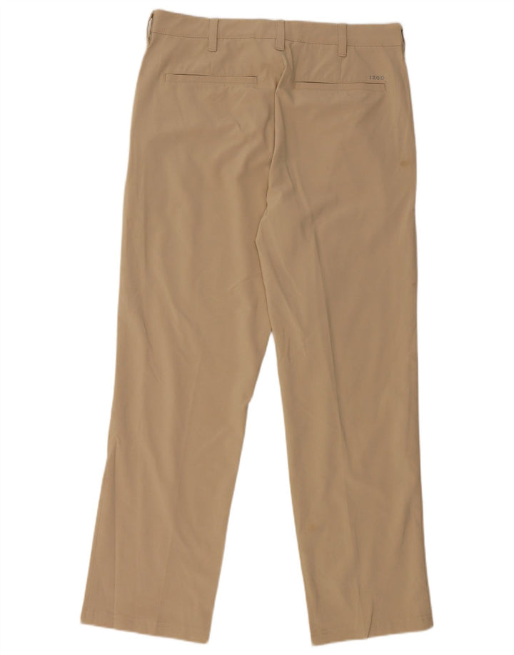 Izod Pantalon Chino Droit Femme W32 L30 Beige Polyester