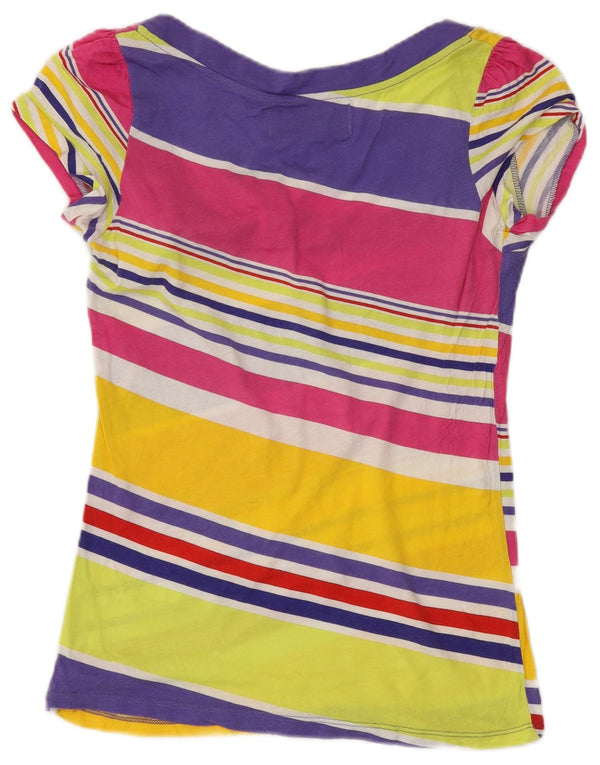 Zara Womens T-Shirt Top UK 12 Medium Multicolore Rayé