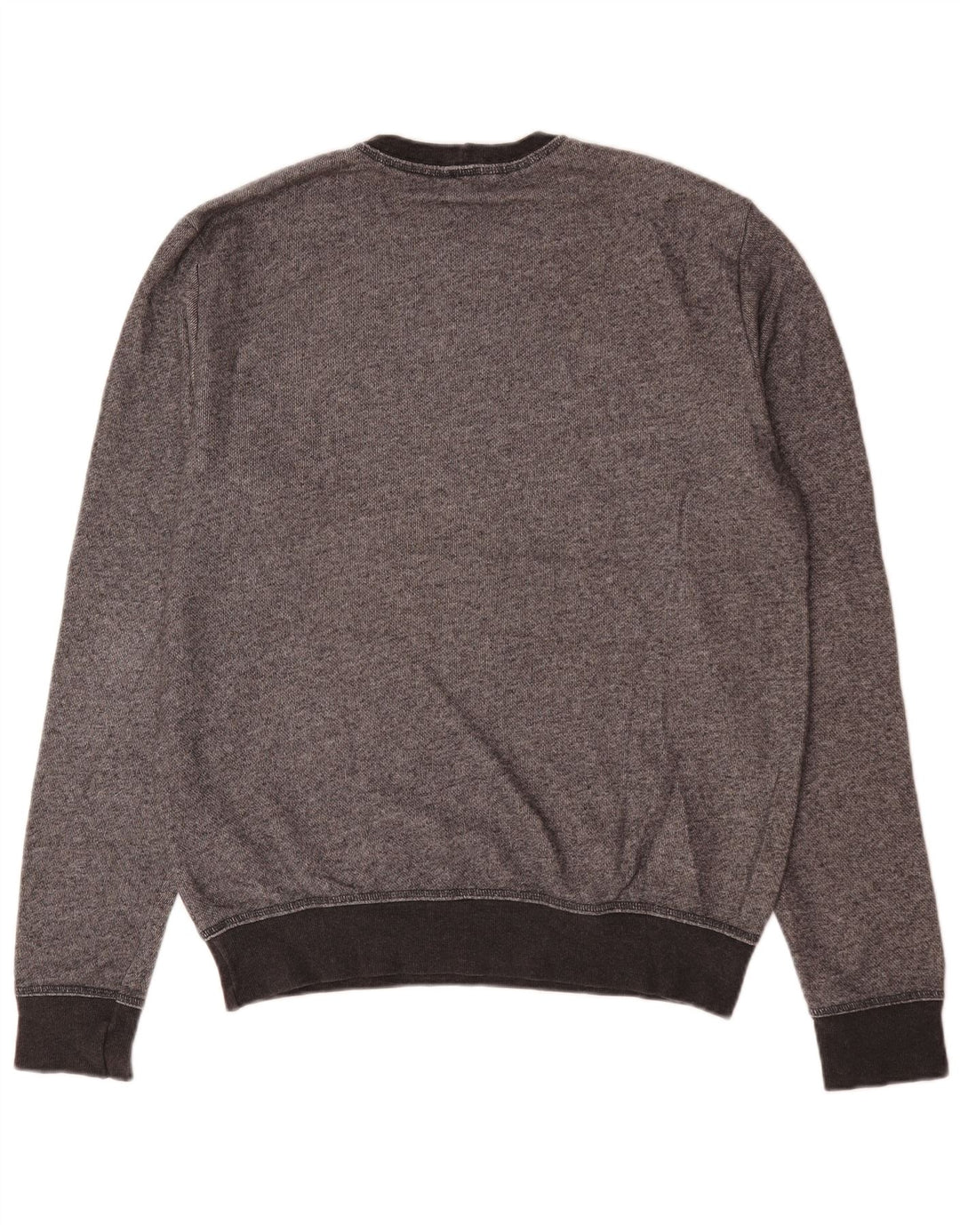 Benetton Sweat-Shirt Graphique Homme 2XL Gris Moucheté Coton