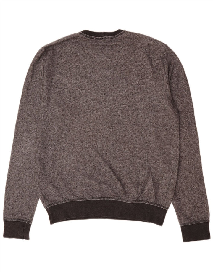 Benetton Sweat-Shirt Graphique Homme 2XL Gris Moucheté Coton