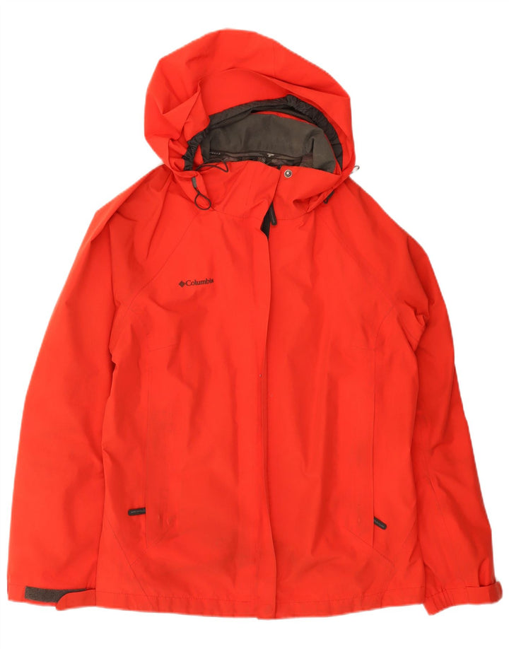 Columbia Veste de pluie à capuche pour femme UK 16 Large Rouge Polyester