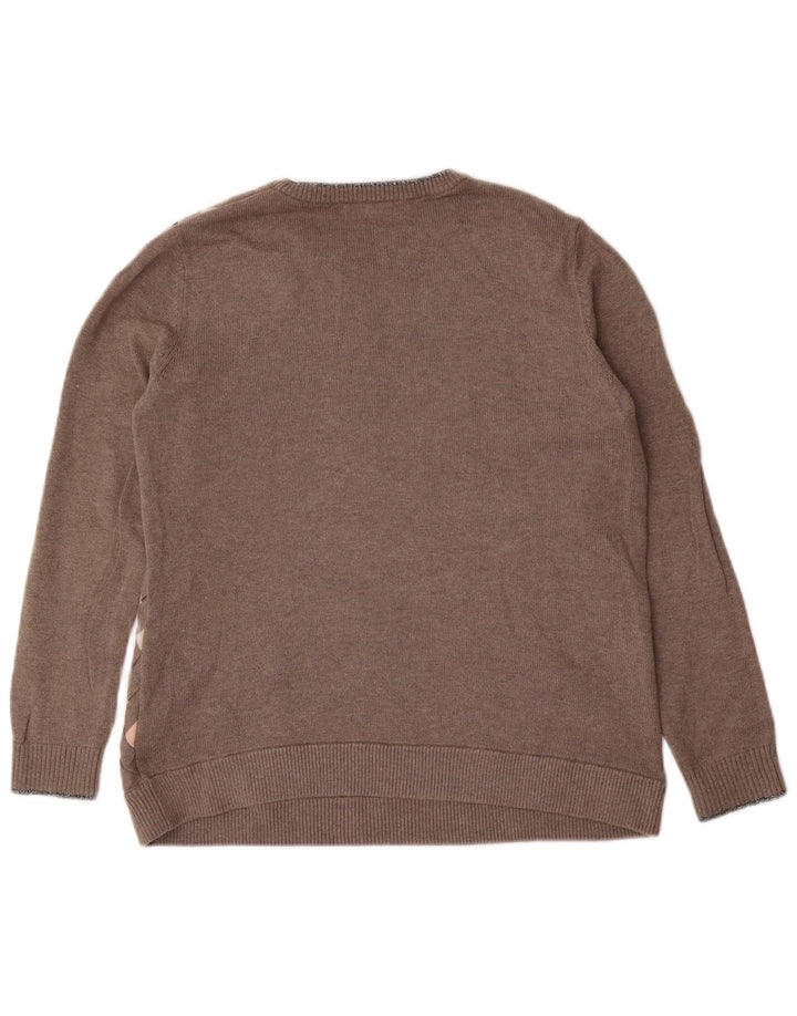 Ted Baker Pull ras du cou pour femme Taille 3 Gris moyen Argyle/Diamant