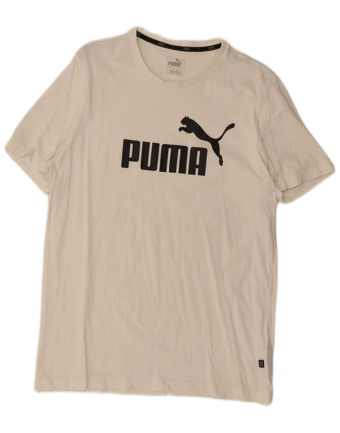 Puma T-shirt graphique pour hommes, grand, blanc, coton