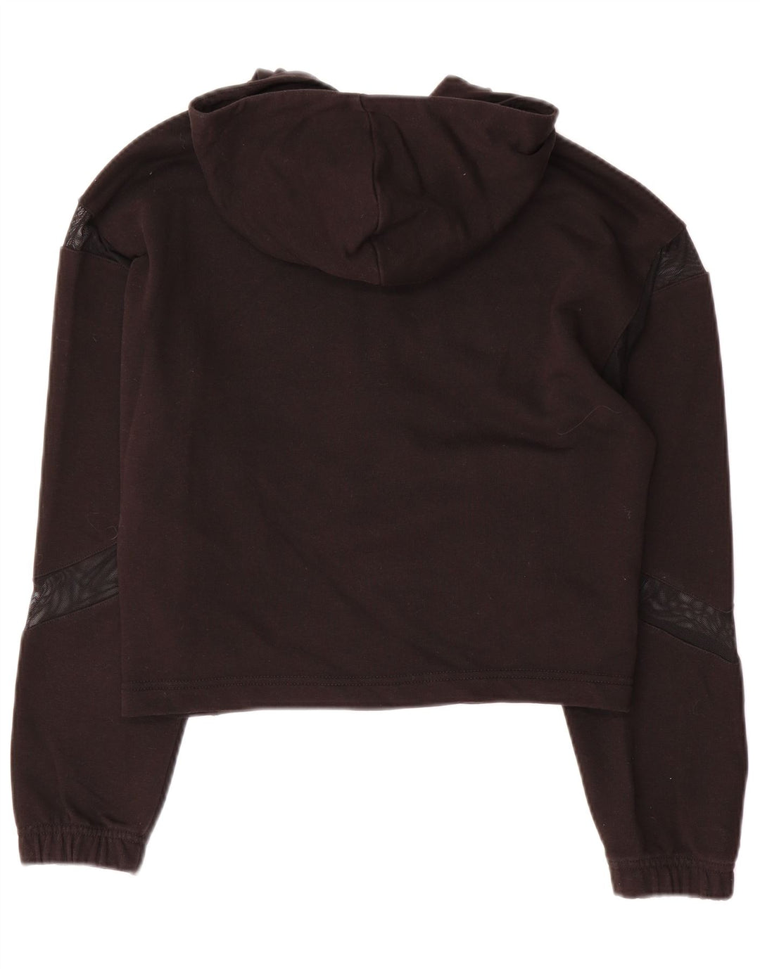 Puma Pull à capuche court zippé pour femme UK 14 Noir moyen Polyester
