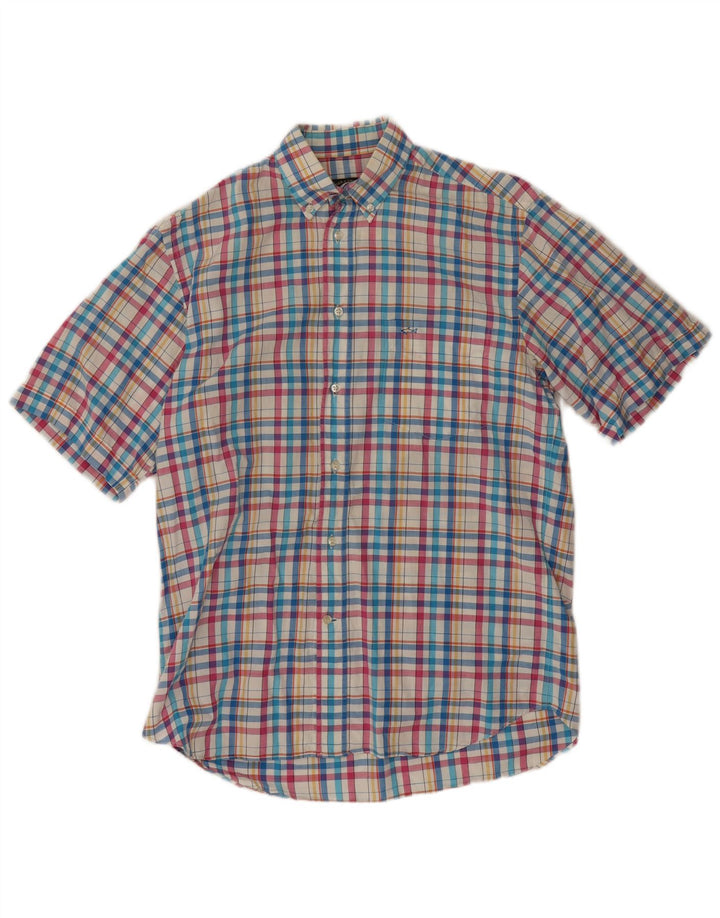 Paul & Shark Chemise à Manches Courtes Homme Petit Carreau Multicolore Coton