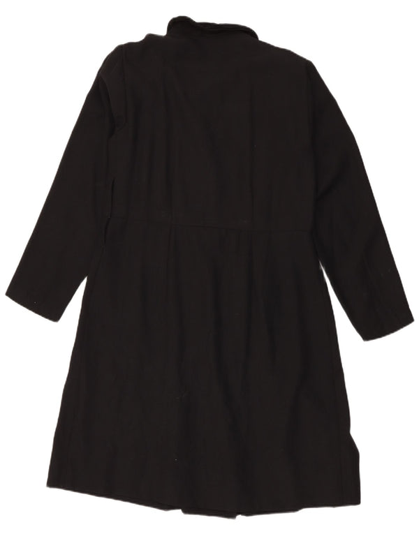 vintage Femme Manches Longues Maxi Robe UK 16 Grand Noir