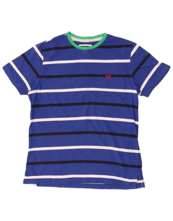 Crew Clothing Mens T-Shirt Top Medium Blue Striped Cotton