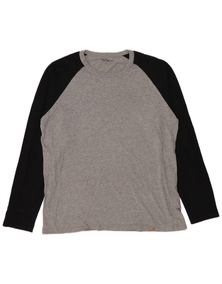 Carhartt Haut à manches longues pour homme en coton color block Gris Taille L
