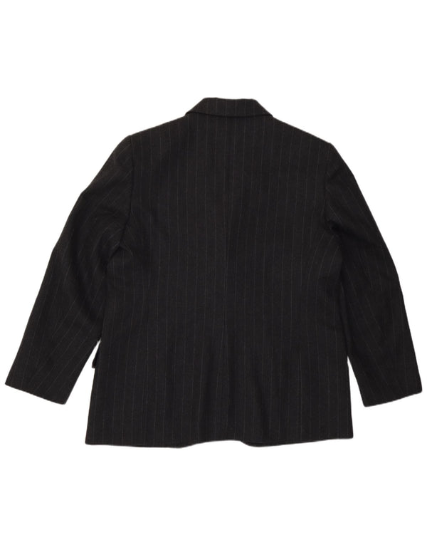 Gianfranco Ferre Veste blazer à 1 bouton pour femme UK 18 XL Gris à fines rayures