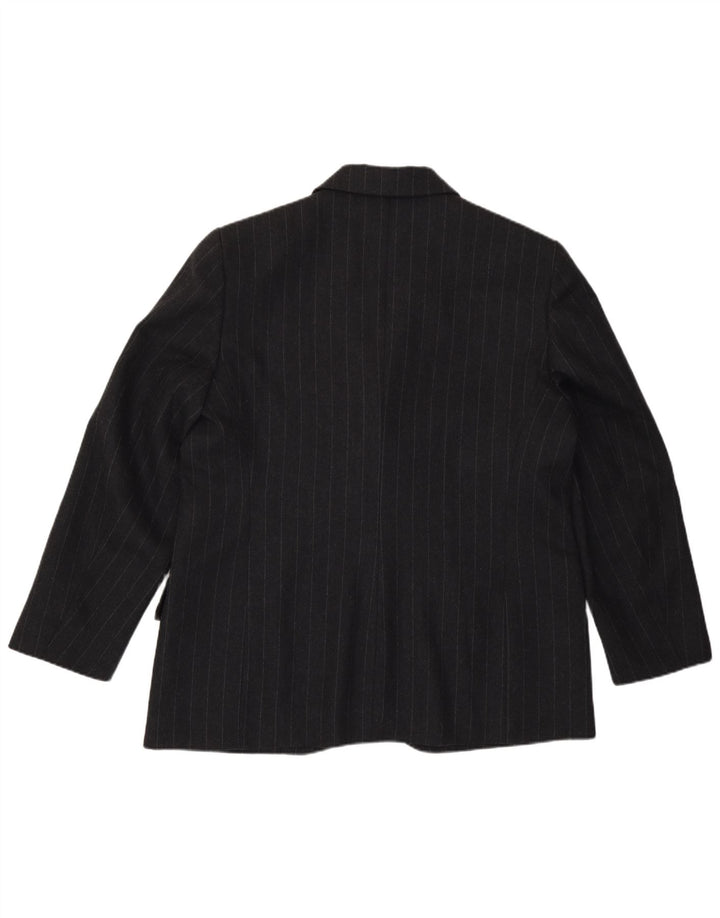 Gianfranco Ferre Veste blazer à 1 bouton pour femme UK 18 XL Gris à fines rayures