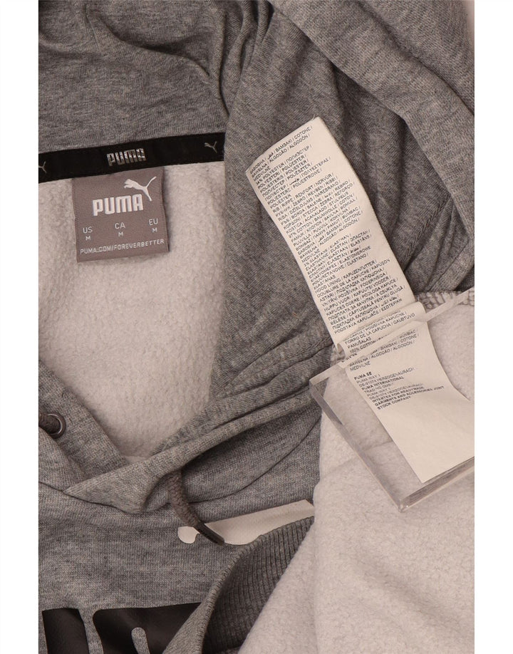 PUMA Pull à Capuche Graphique Homme Gris Moyen Coton