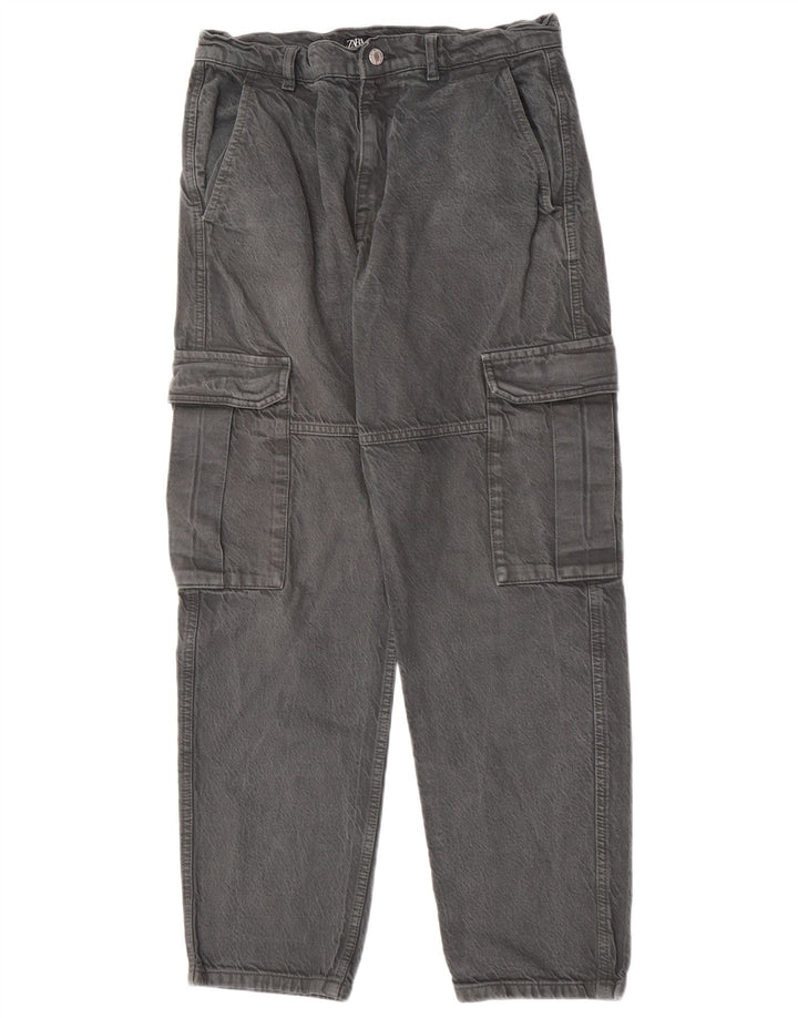 Zara Jean cargo ample pour homme EU 38 Small W30 L29 Gris