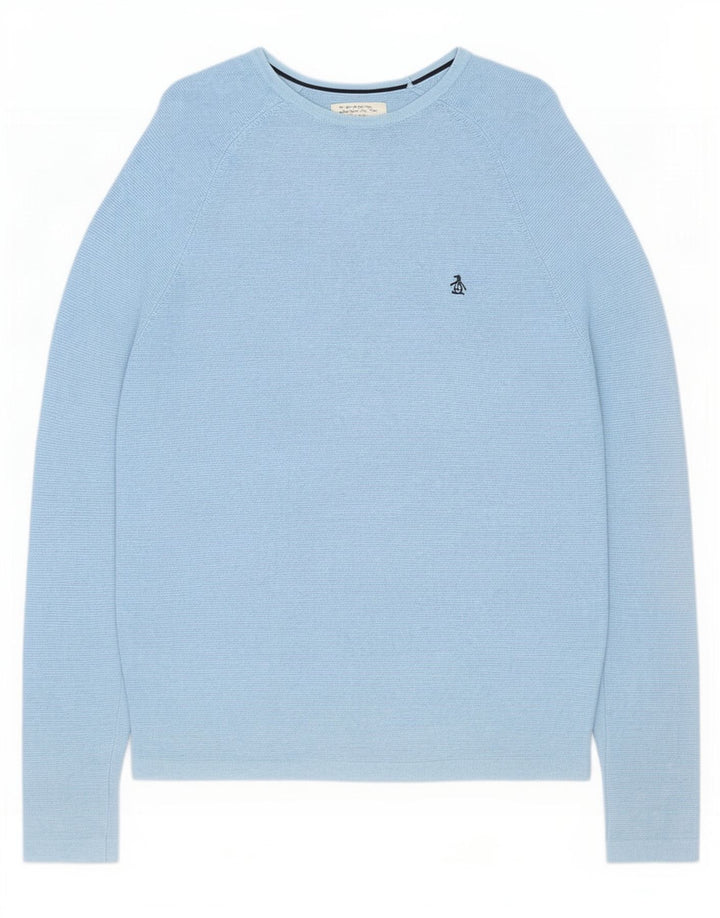 Penguin Pull Col Bateau Homme Bleu Moyen Coton