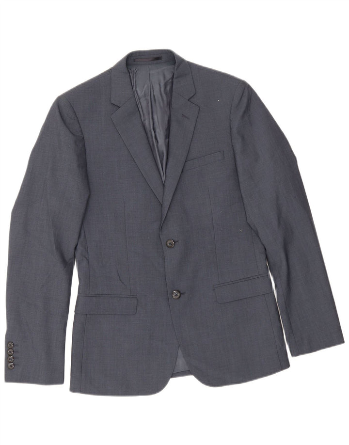 Dkny Veste Blazer Slim Fit à 2 Boutons pour Homme UK 36 Petite Laine Bleu Marine
