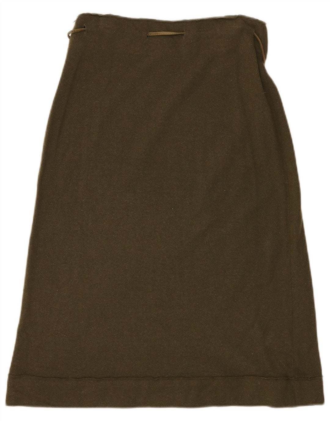 Stefanel Jupe trapèze en tricot pour femme EU 38 Medium W28 Laine kaki