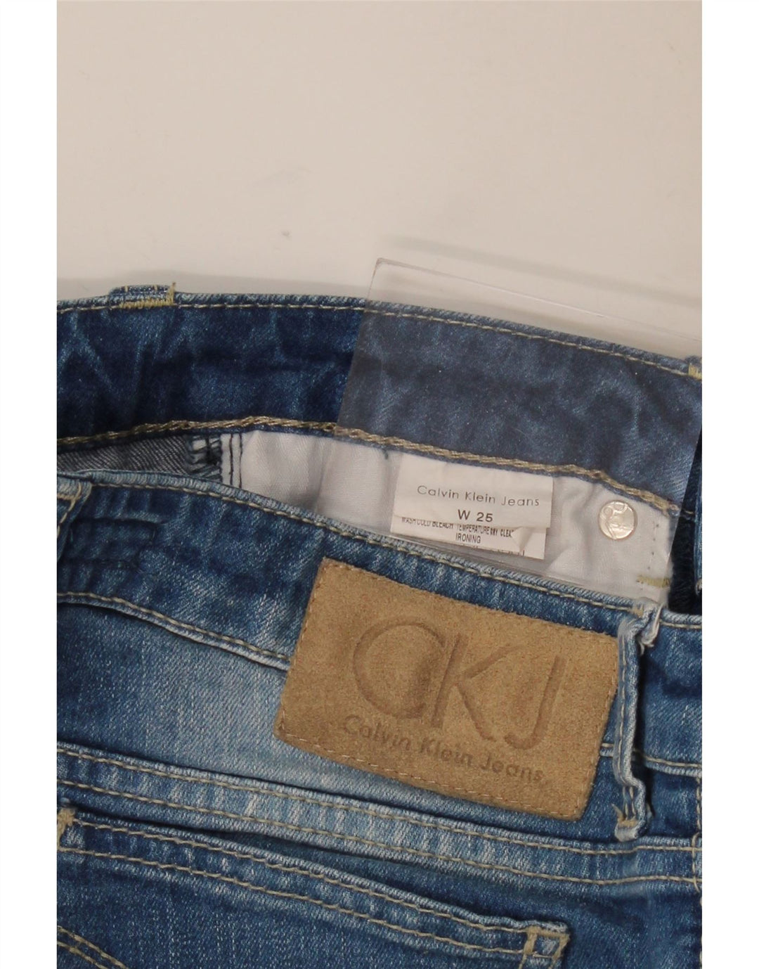 CALVIN KLEIN Jean Droit Femme W25 L33 Bleu