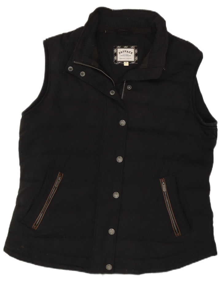 Fat Face Gilet rembourré pour femme UK 44 Large Noir Polyester