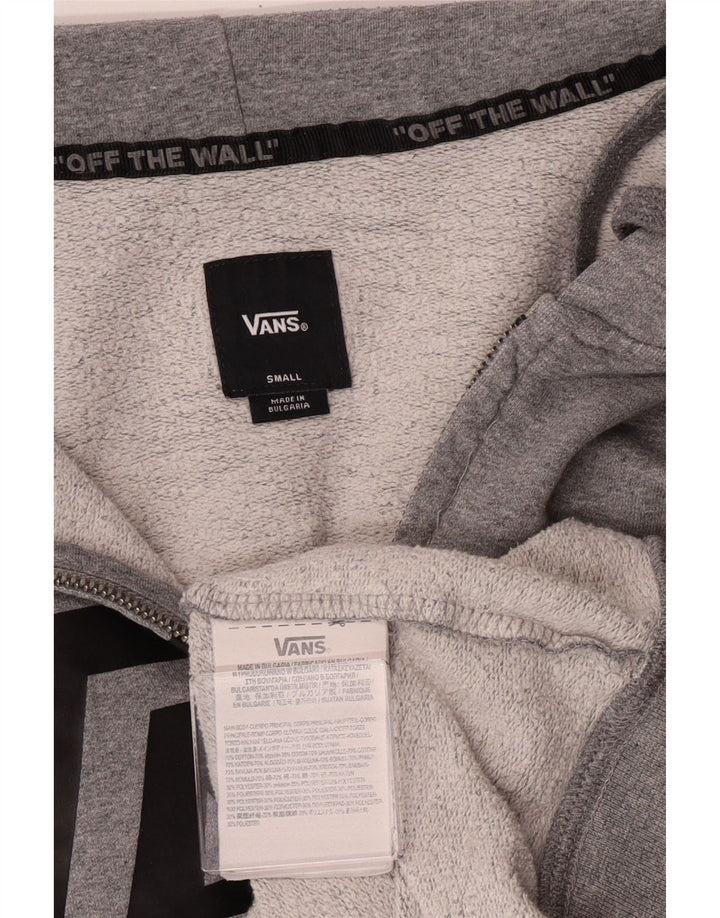 Vans Pull à capuche zippé graphique pour homme Petit gris Coton