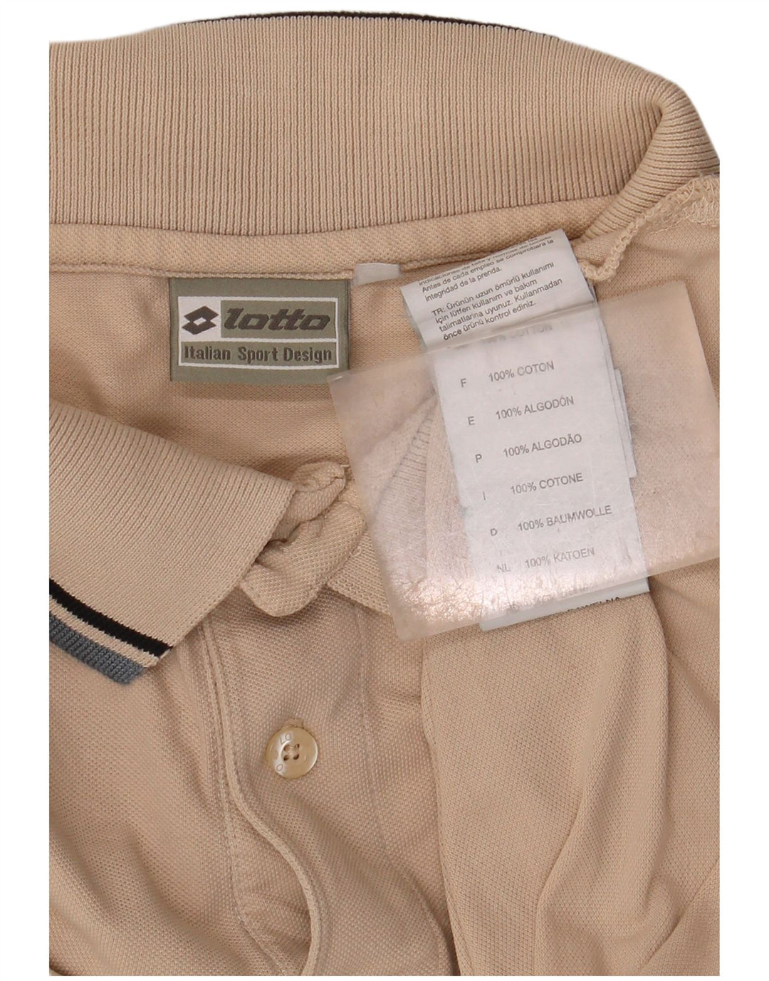 Lotto Polo Homme Large Beige Coton
