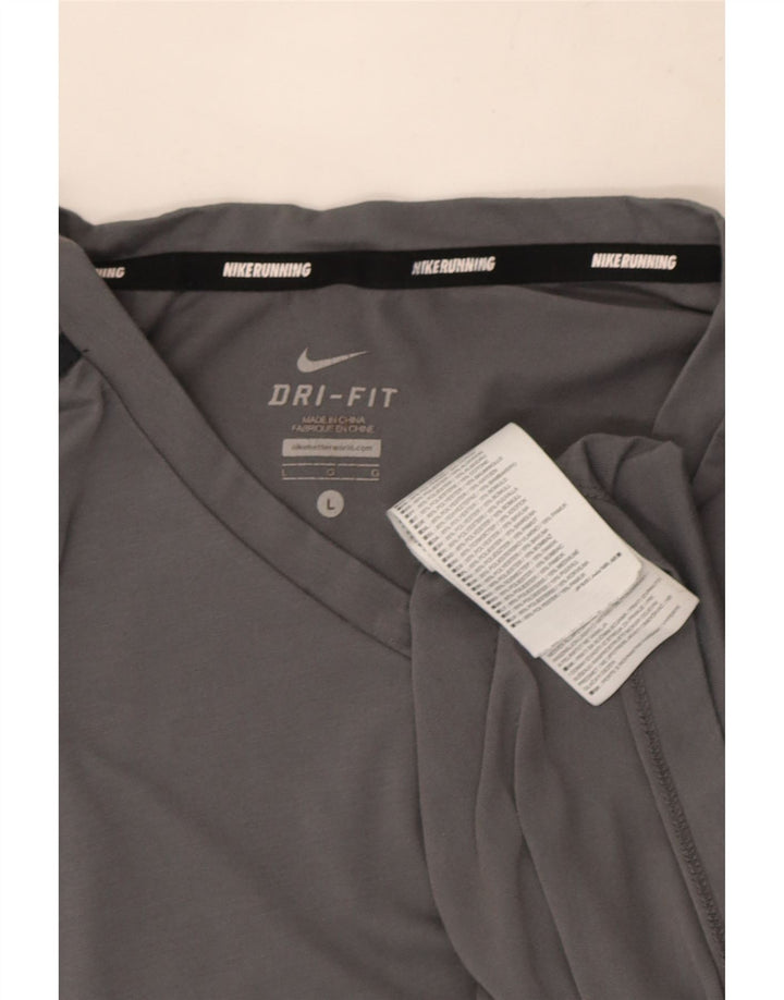 Nike T-Shirt Homme Haut Large Gris Polyester