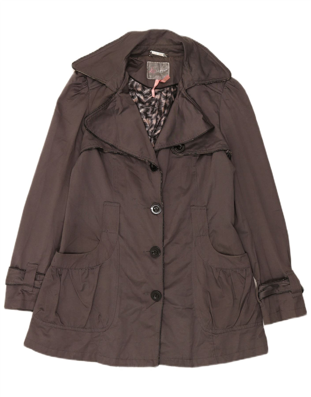 Lipsy Trench Femme UK 42 Gris Moyen Polyester
