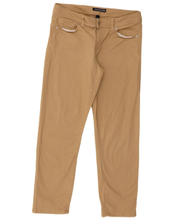 Calvin Klein Pantalon décontracté slim pour femme US 10 Large W32 L26 Coton beige