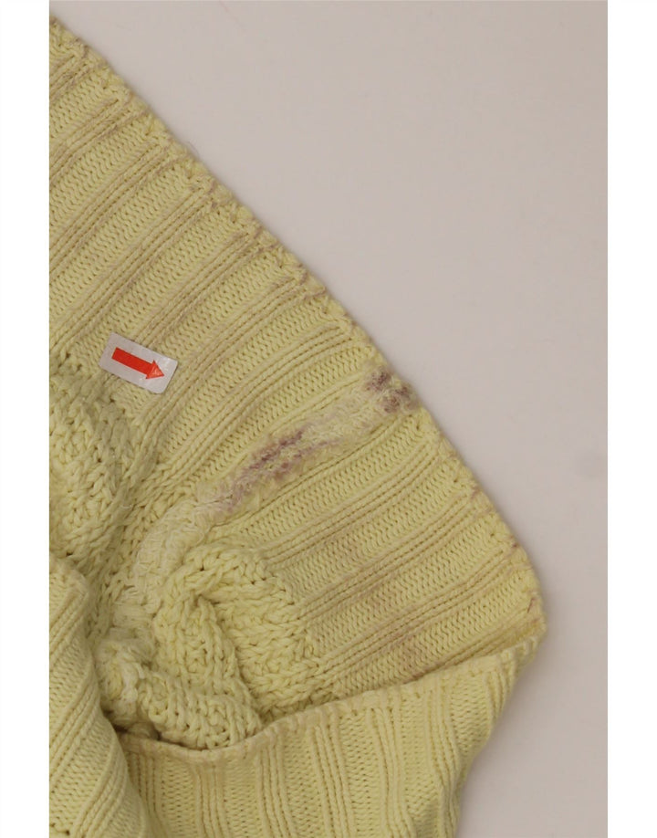 BENETTON Pull col rond femme IT 50 XL Jaune Coton