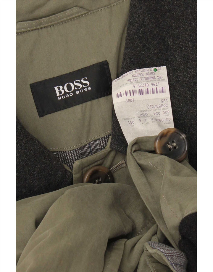 Hugo Boss Pardessus Femme EU 54 2XL Kaki Coton