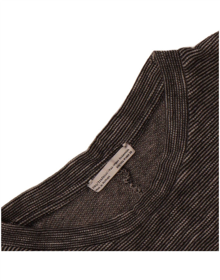 Zara Femme Top Manches 3/4 UK 14 Gris Moyen Moucheté