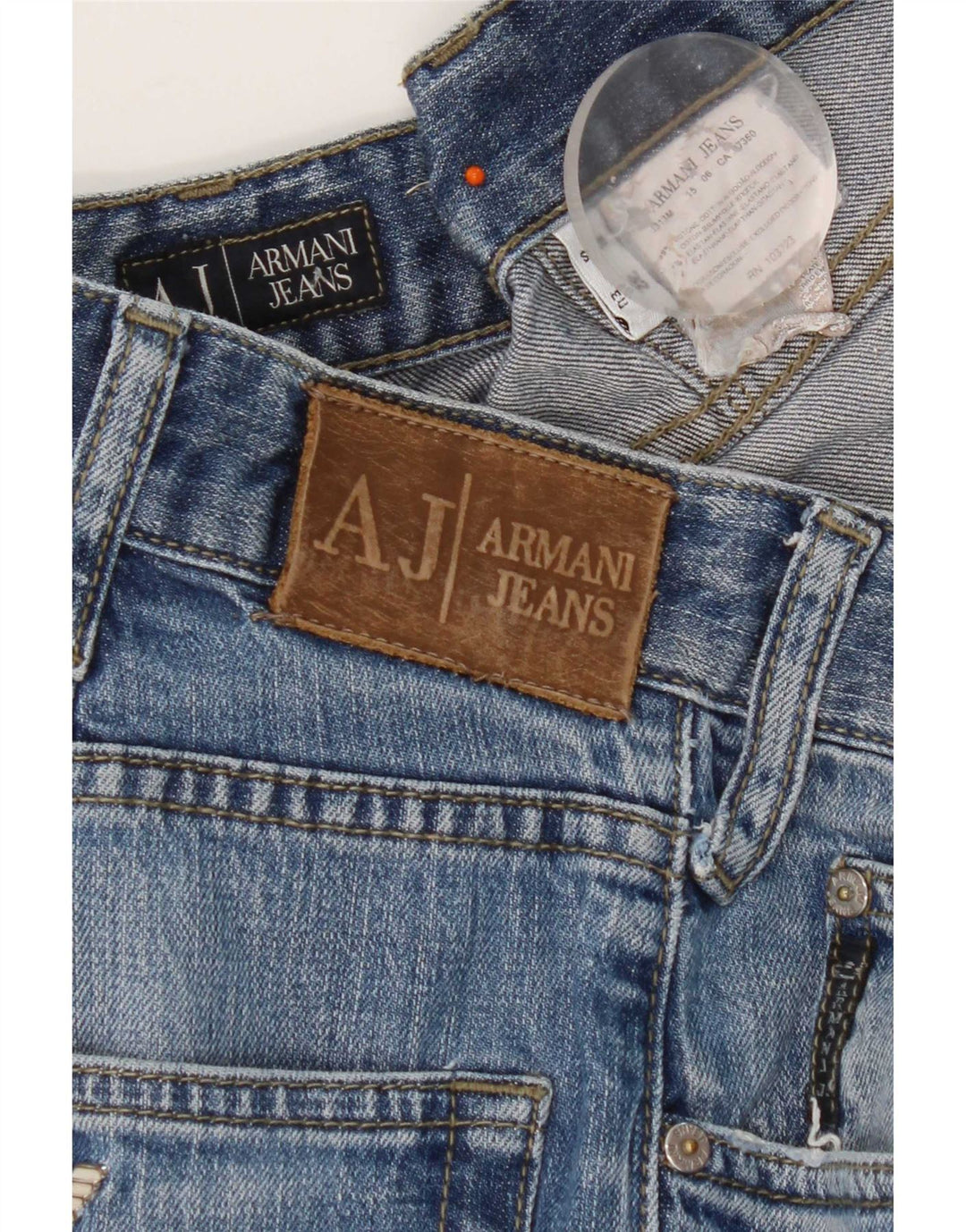 Armani Homme Jean Droit W32 L31 Bleu Coton