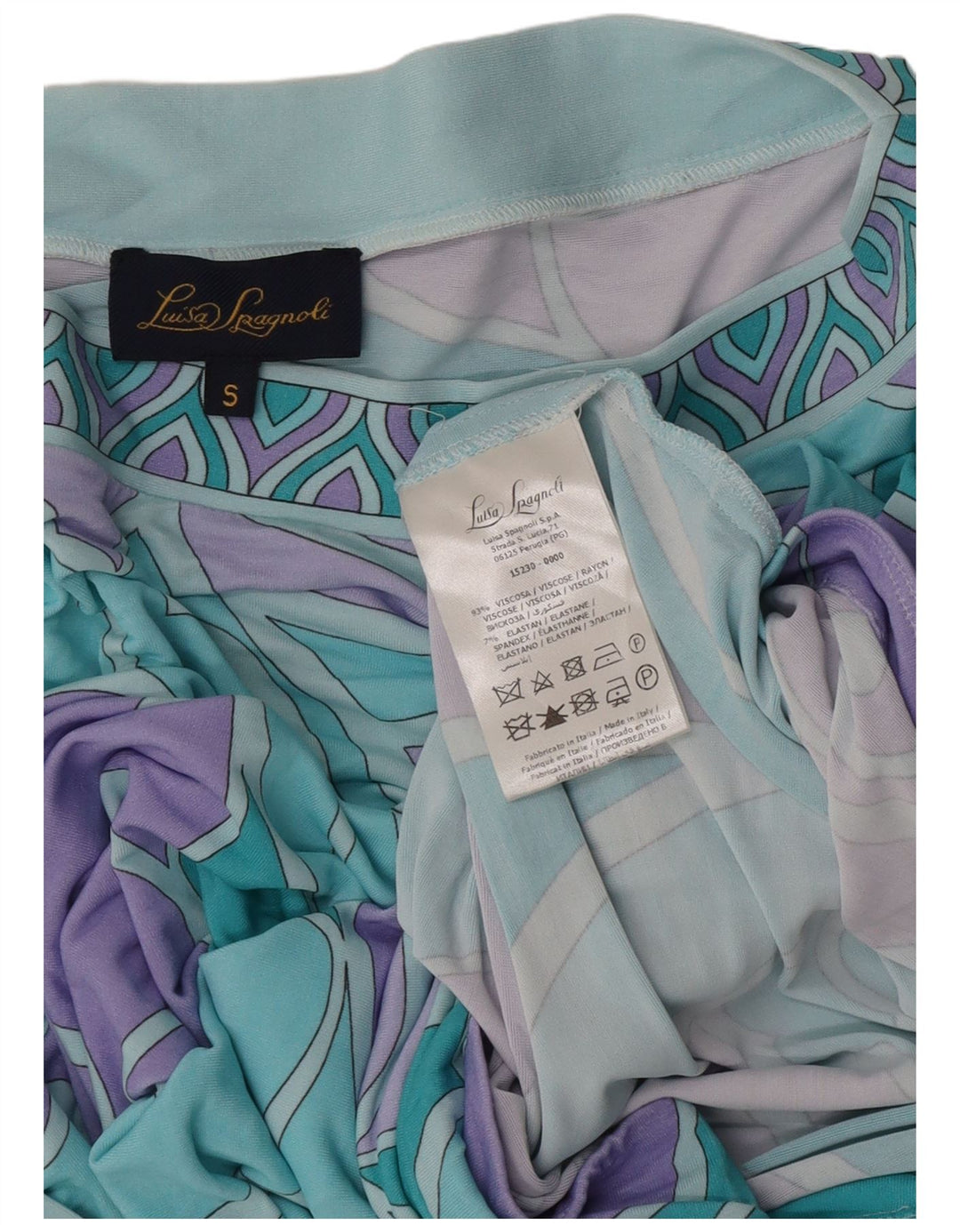Luisa Spagnoli Robe tunique à motif abstrait pour femme UK 10 Small Multicolore