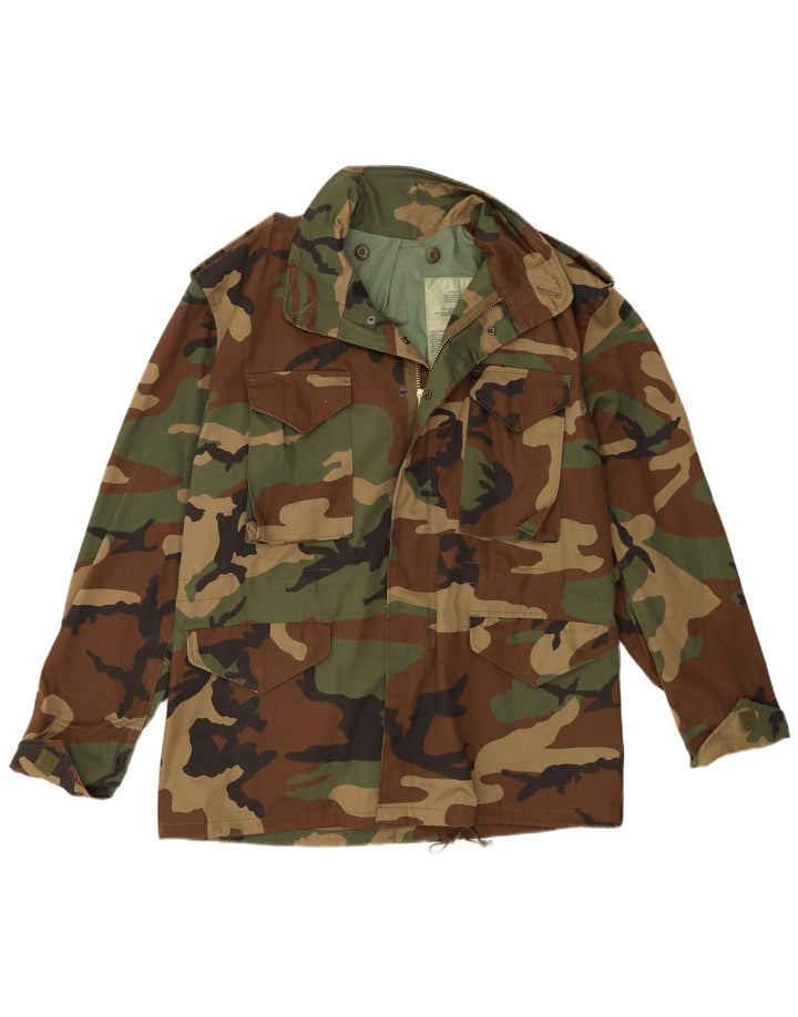 veste militaire vintage pour hommes UK 38 Polyester camouflage moyen kaki